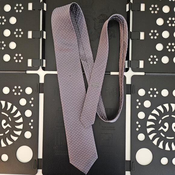 Lanvin Purple Silk Print Tie Men's Necktie | MINOR FLAW - Picture 7 of 13